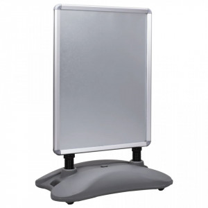 Suport de afiș A1, postament cu apă, gri, aliaj de aluminiu - V51204V - Img 1