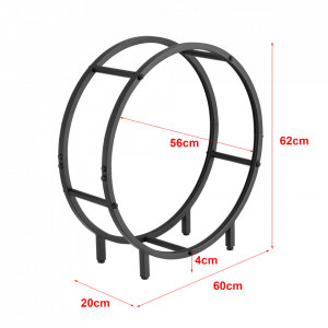 Suport lemne foc, 62 x 60 x 20 cm negru - P76477084 - Img 3