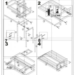 Suport pt. prosoape, alb și negru, 54x24x82 cm - TP227892 - Img 3