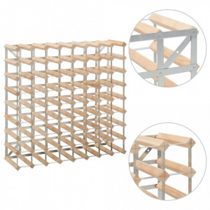 Suport sticle de vin pentru 72 de sticle, lemn masiv de pin - V282471V - Img 4