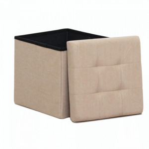 Taburet, 37,5x38x37,5 cm, material textil bej - TP204875 - Img 4