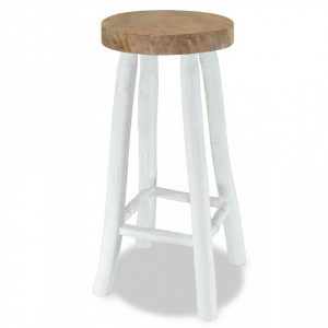 Taburet de bar, lemn masiv de tec - V244546V - Img 1
