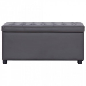 Taburet de depozitare, gri, 87,5 cm, piele artificiala - V281373V - Img 3