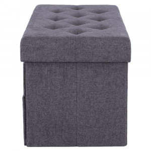 Taburet, scăunel, băncuţă cu spaţiu pentru depozitare, gri, 84x43x42 cm - TP221287 - Img 2