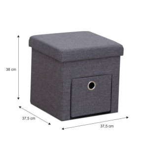 Taburet, scăunel cu spaţiu pentru depozitare, gri, 37x37x38 - TP221280 - Img 6