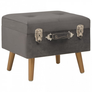 Taburete de depozitare, 3 buc., gri, catifea - V329256V
