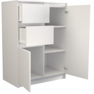 TECOA102 - Comoda 70 x 40 x 97 cm, Alb-Mat - Img 3