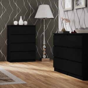 TECON109 - Comoda 70 x 40 x 97 cm, Negru-Mat - Img 2