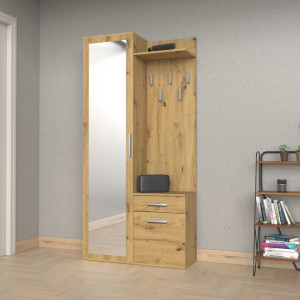 TECUIAR106 - Set Cuier hol 100 x 35 x 180 cm - Stejar Artisan - Img 1