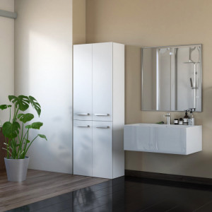 TEDUA111 - Dulap inalt baie, Alb-Mat 60 x 30 x 174 cm, PAL - Img 2