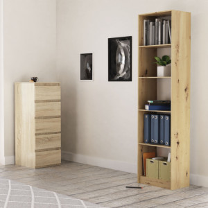 TERAAR111 - Raft, rafturi, biblioteca, 50 x 30 x 181 cm, Stejar Artisan, PAL - Img 5