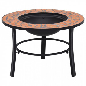 Vatră de foc cu mozaic, cărămiziu, 68 cm, ceramică - V46719V - Img 2