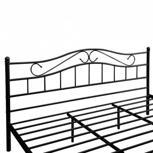 Vintage pat frantuzesc cadru metalic - cu saltea spuma rece - 180 x 200 cm (negru) - P49979664 - Img 3