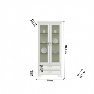 Vitrină cu sertare, woodline crem, 99x212x39,5 cm - TP147845 - Img 10
