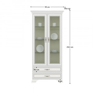 Vitrină cu sertare, woodline crem, 99x212x39,5 cm - TP147845 - Img 12
