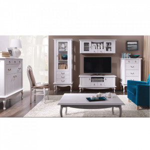 Vitrină, culoarea pin alb, 125x42x158 cm - TP264735 - Img 3