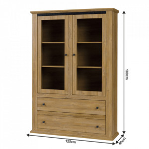 Vitrină, culoarea stejar grand, 125x40x180 cm - TP264768 - Img 2
