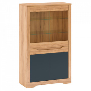 Vitrina , stejar craft auriu / grafit gri, 95x42x159,5 cm - TP264029