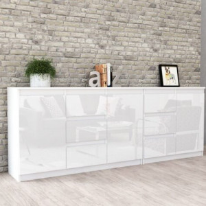 AZCOA101 - Comoda, 200 x 35 x 75 cm, Alb Mat sau Lucios - Img 1
