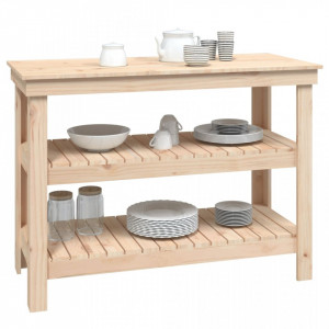 Banc de lucru, 110,5x50x80 cm, lemn masiv pin - V823644V - Img 4