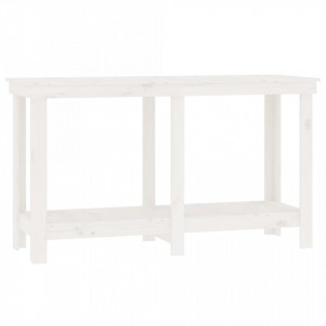 Banc de lucru, alb, 140x50x80 cm, lemn masiv pin - V822507V