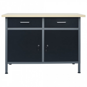Banc de lucru, negru, 120 x 60 x 85 cm, oțel - V145346V - Img 1