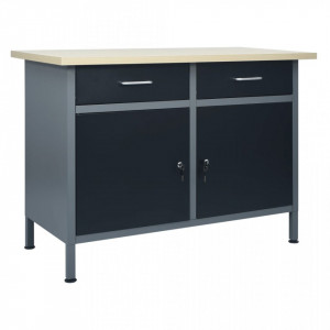 Banc de lucru, negru, 120 x 60 x 85 cm, oțel - V145346V - Img 2