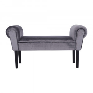 Bancă, băncuţă catifea gri, 100 cm - TP230609 - Img 13