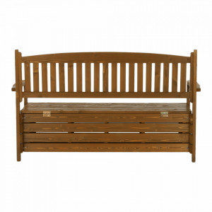 Bancă, băncuță de grădină, maro, cu lada, 150 cm - TP261035 - Img 12