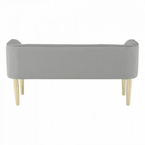 Bancă, băncuţă gri deschis si auriu, 127 cm - TP264317 - Img 13
