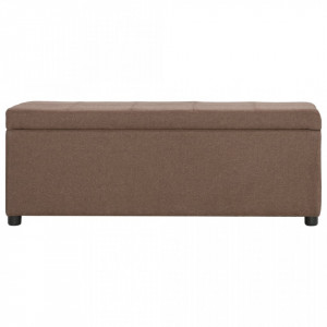 Banca cu compartiment de depozitare, maro, 116 cm, poliester - V281320V - Img 3
