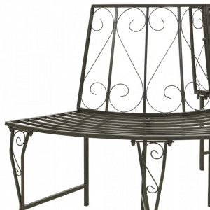 Bancă de copac semicirculară pentru grădină, 160 cm, oțel - V313034V - Img 4