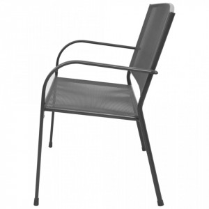 Banca de gradina, antracit, 108 cm, otel si plasa - V42732V - Img 3