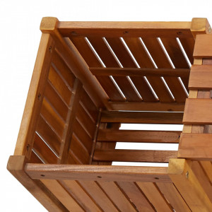 Banca de gradina cu 2 jardiniere, 150x30x40 cm, lemn de acacia - V46344V - Img 4
