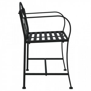 Bancă de grădină cu 2 locuri, negru, 104 cm, oțel - V318831V - Img 4