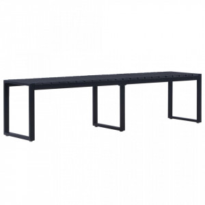 Banca de gradina, negru, 180 cm, placa PS - V49493V