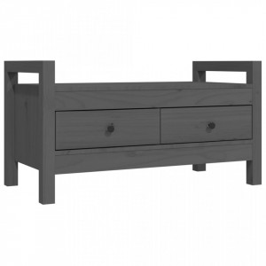 Bancă de hol, gri, 80x40x43 cm, lemn masiv pin - V821786V
