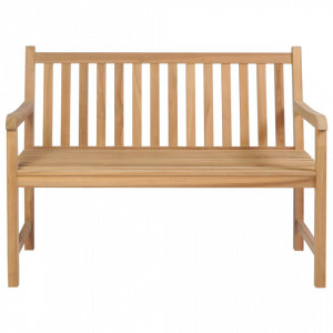 Bancă grădină, pernă albastru deschis, 120 cm, lemn masiv tec - V3062695V - Img 3