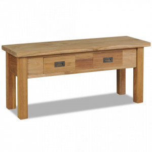 Bancă pentru hol, lemn masiv tec, 90x30x40 cm - V244486V - Img 2