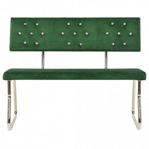 Bancă, verde închis, 110 cm, catifea - V325865V