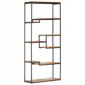 Biblioteca, 80 x 30 x 180 cm, lemn masiv reciclat - V320941V