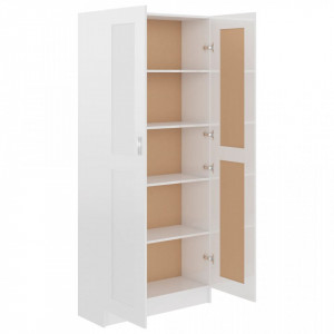 Bibliotecă, alb extralucios, 82,5 x 30,5 x 185,5 cm, PAL - V802738V - Img 4