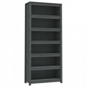 Bibliotecă, gri, 80x35x183 cm, lemn masiv de pin - V821696V