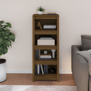 Bibliotecă, maro miere, 50x35x125,5 cm, lemn masiv de pin - V821712V - Img 3