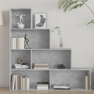 Bibliotecă/Separator cameră, gri beton, 155x24x160 cm, PAL - V800661V - Img 3