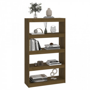 Bibliotecă/Separator cameră maro miere 80x30x135,5 cm lemn pin - V808196V - Img 4