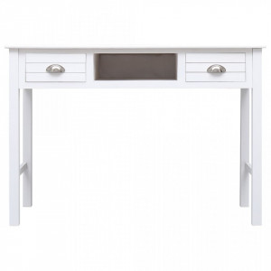 Birou, alb, 108x45x76 cm, lemn masiv de paulownia - V338535V - Img 4