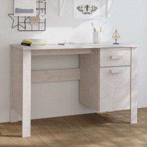 Birou, alb, 113x50x75 cm, lemn masiv de pin - V340461V - Img 2
