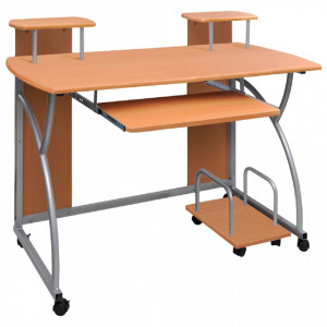 Birou de computer, maro, 110x52x88,5 cm, lemn prelucrat - V20583V - Img 2