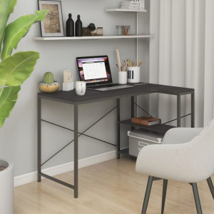 Birou de computer, negru, 110x72x70 cm, lemn prelucrat - V30212V - Img 2